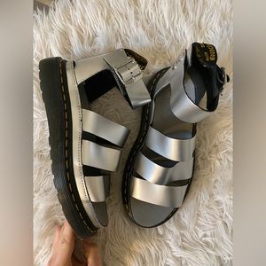 Gryphon Metallic Leather Gladiator Sandals